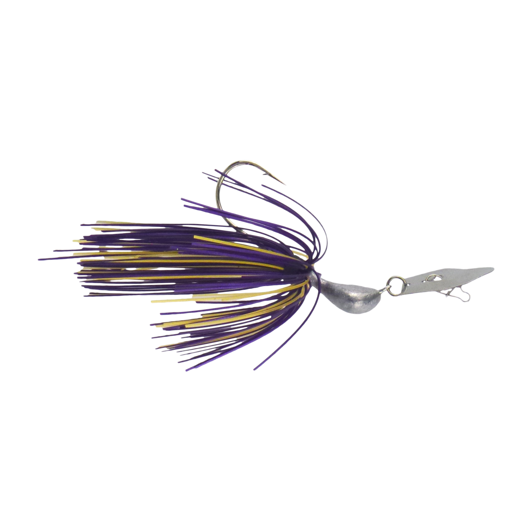 Dekoi 14gm Bladed Swim Jig, Chatterbait, Purple Gold, 2 pack