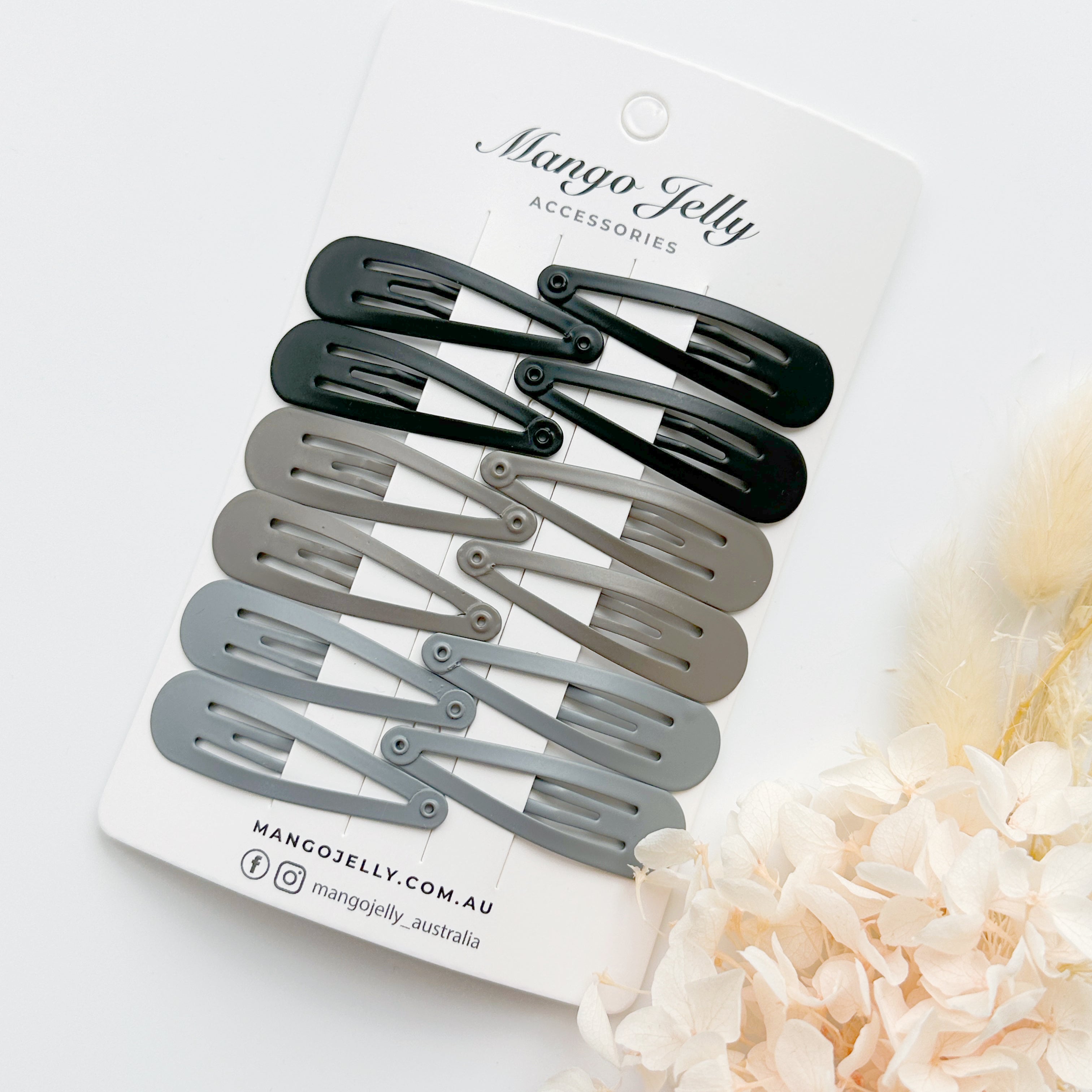 Essential Snap Hair clips - Black - 6 Pieces view 2
