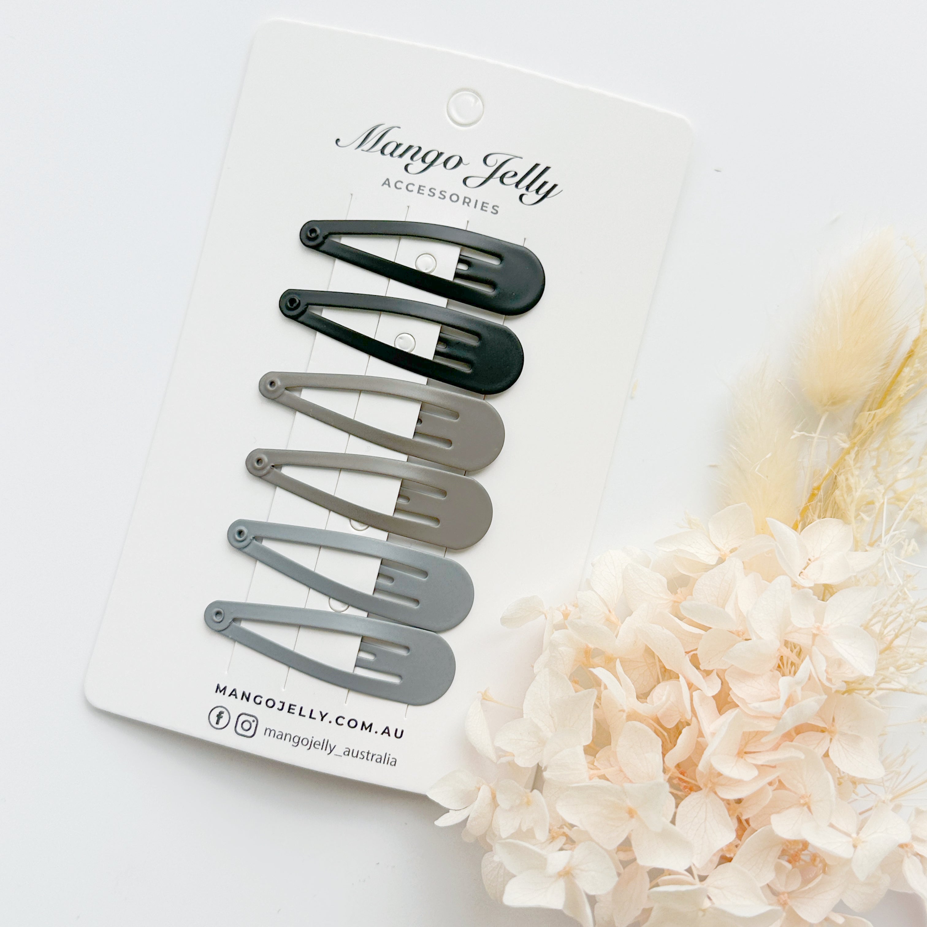 Essential Snap Hair clips - Black - 6 Pieces view 3