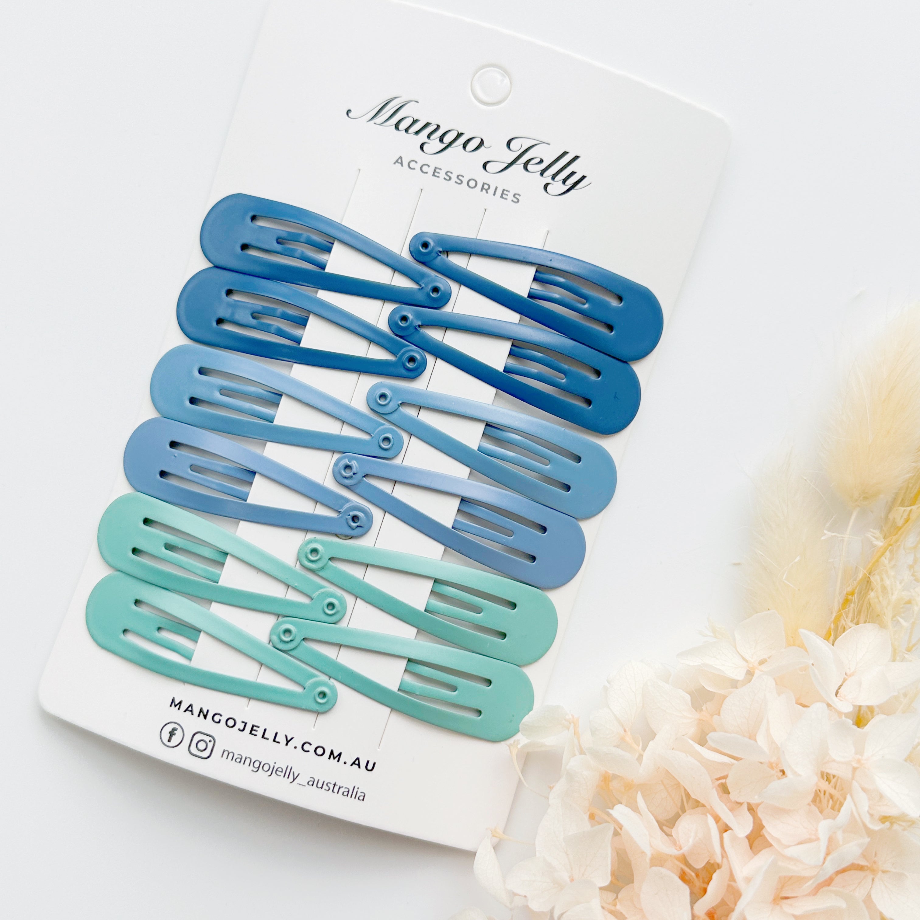 Essential Snap Hair clips - Blue - 12 Pieces view 2