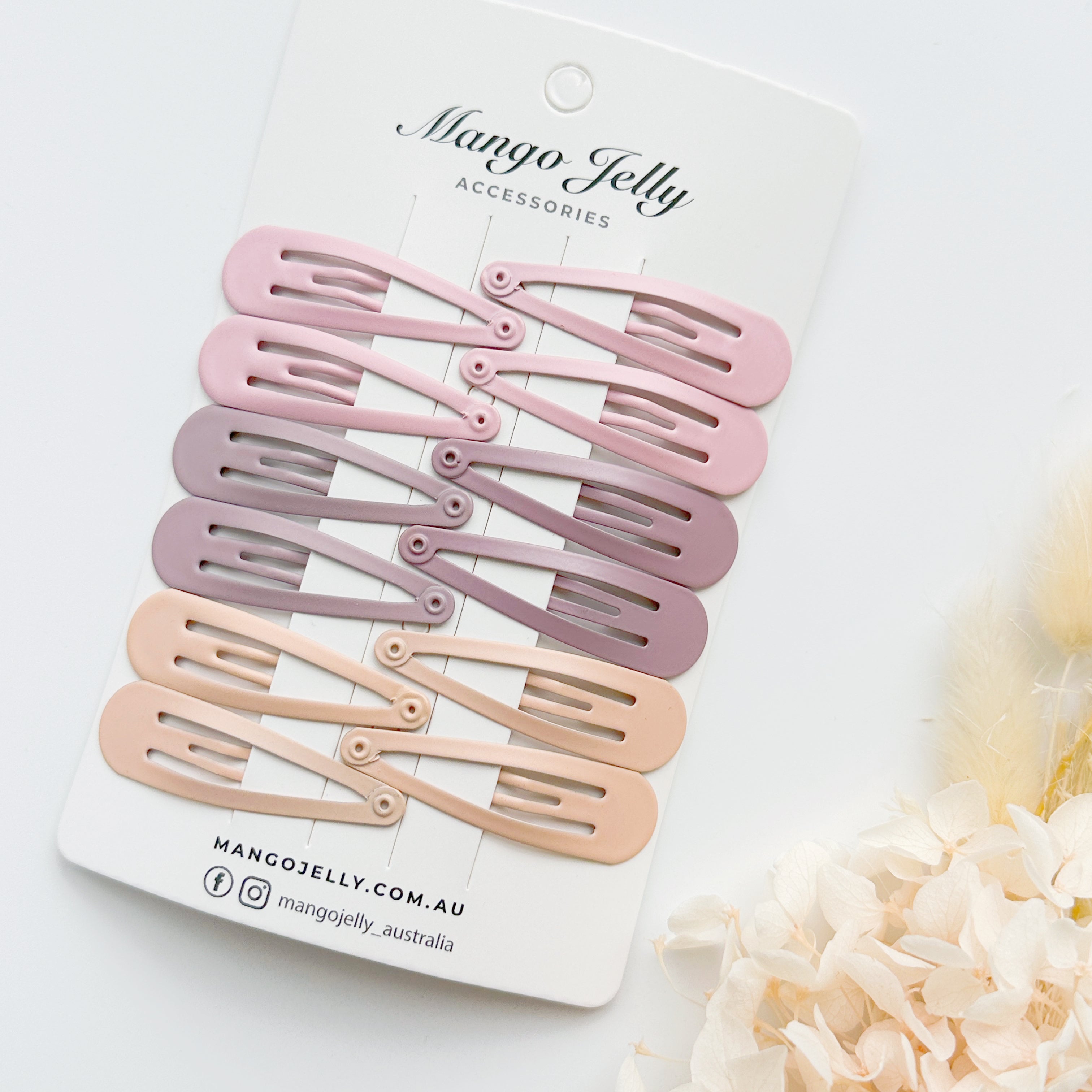 Essential Snap Hair clips - Dusty Pink - 6 Pieces view 2
