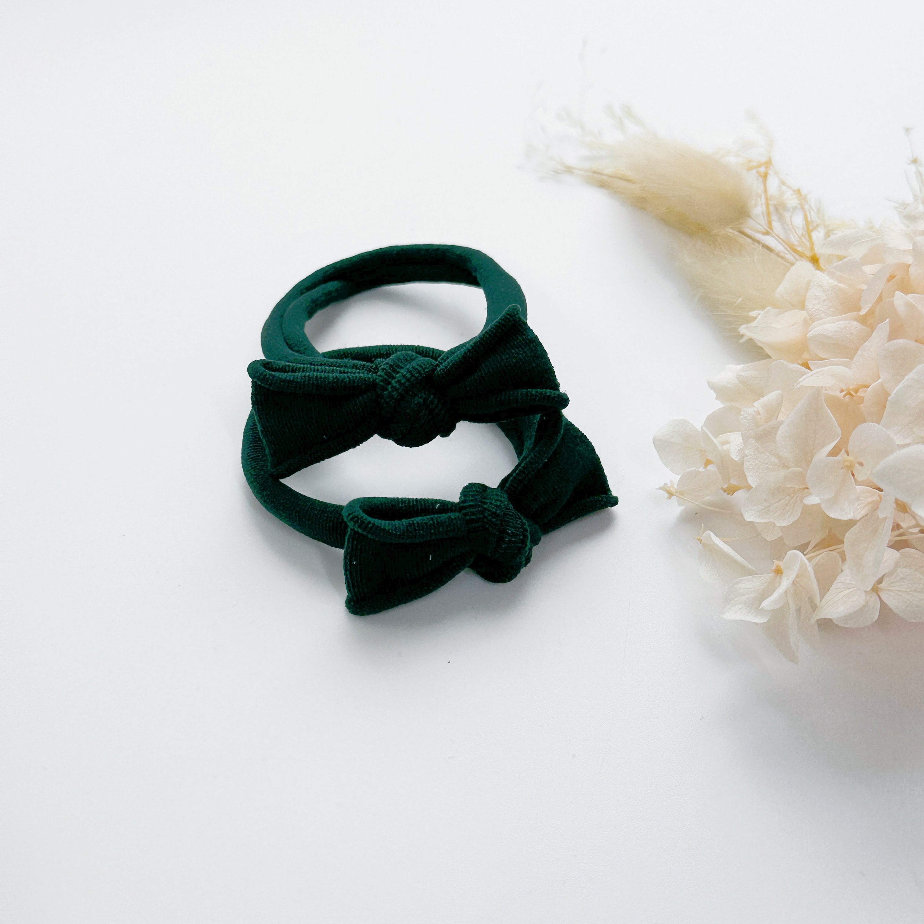 Handmade Simple Bows - School colours - Bottle Green - 1 pairs view 12