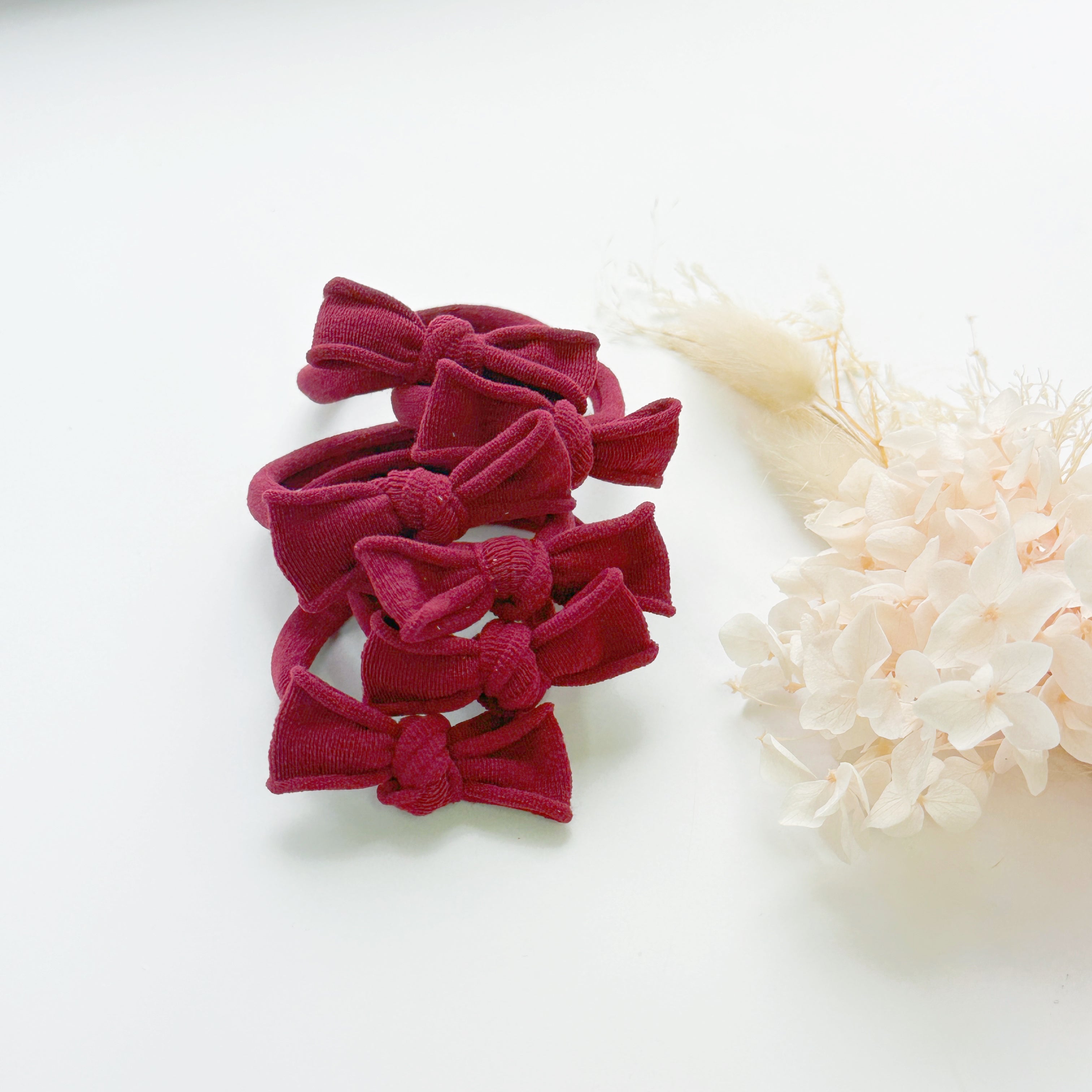 Handmade Simple Bows - School colours - Maroon - 3 pairs (save 15%) view 15