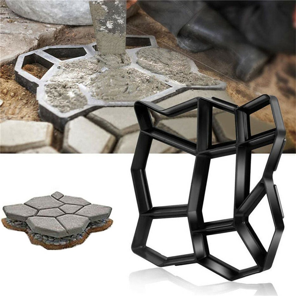 DIY Path Maker Concrete Mould Paver Patio Garden Brick Slab Pavement Cement Mold view 5