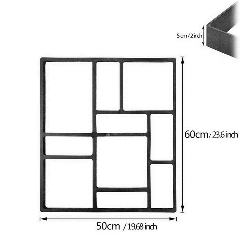 10Grids Garden Paving Brick Patio Concrete Slabs Maker Path Driveway Stone Mould view 6