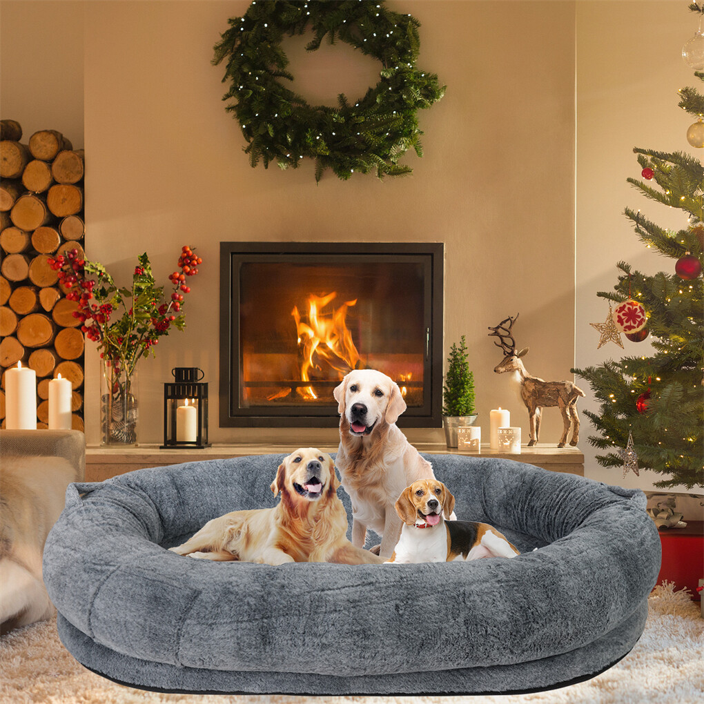 Xxxl Human-Sized Dog Bed Washable Orthopedic Pet Bed Bean Bag With Soft Blanket view 4