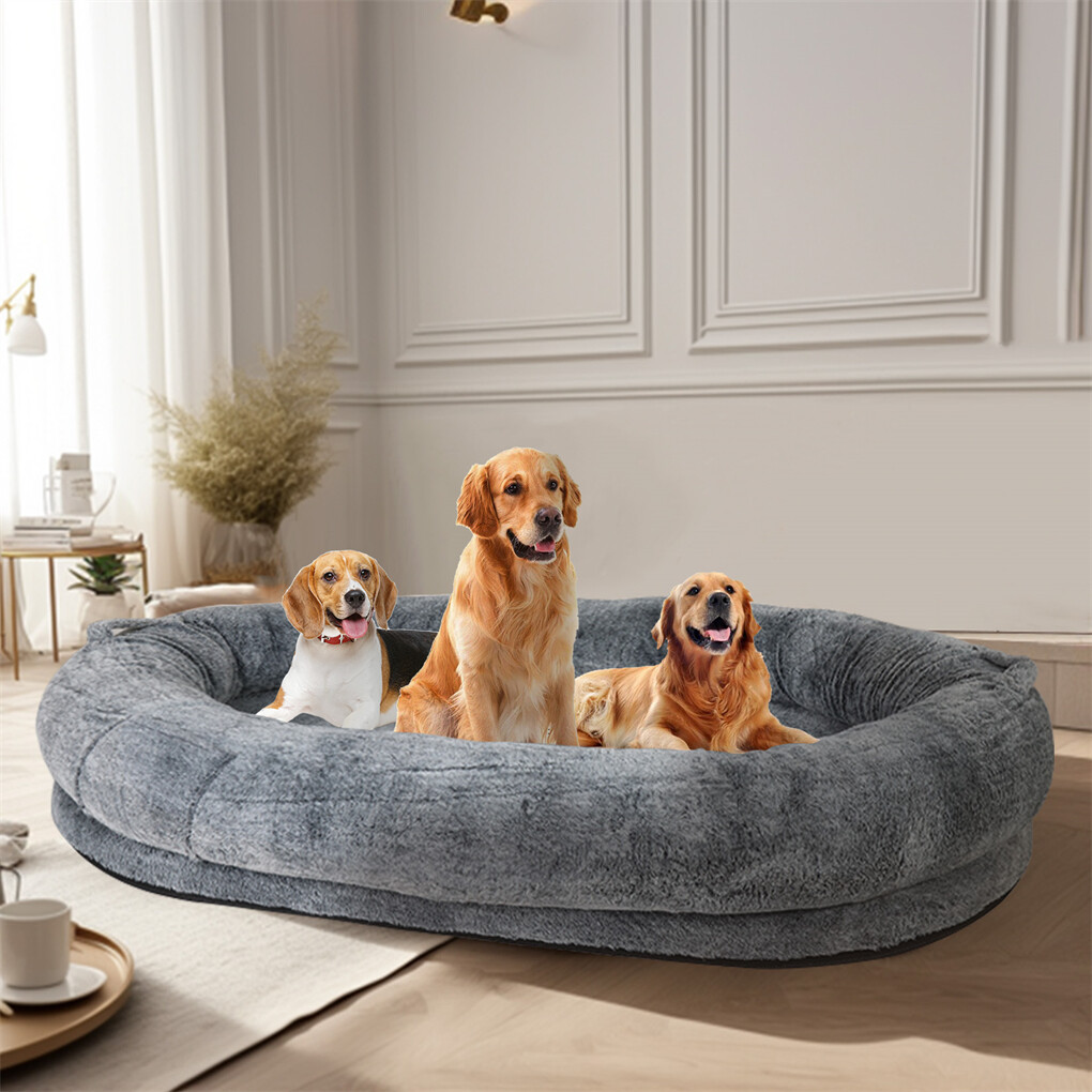 Xxxl Human-Sized Dog Bed Washable Orthopedic Pet Bed Bean Bag With Soft Blanket view 6