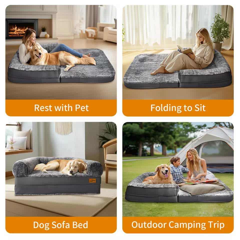 XL Human Sized Dog Bed Foldable Orthopedic Pet Dog Sofa Couch Comfy Big Bean Bed view 6