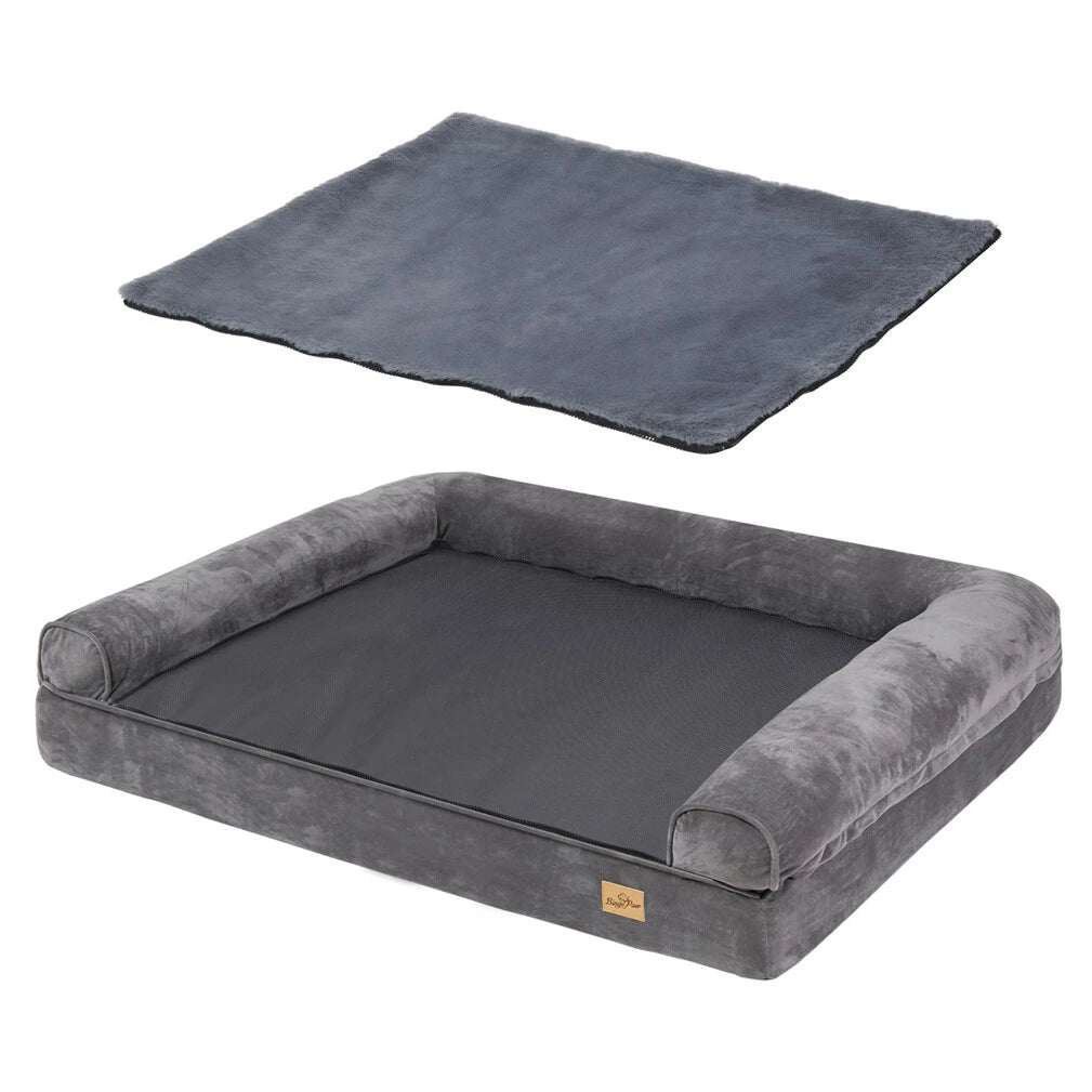 Deluxe Plush Orthopedic Dog Bed XXL - Waterproof Bolstered Sofa Bed for Large view 2