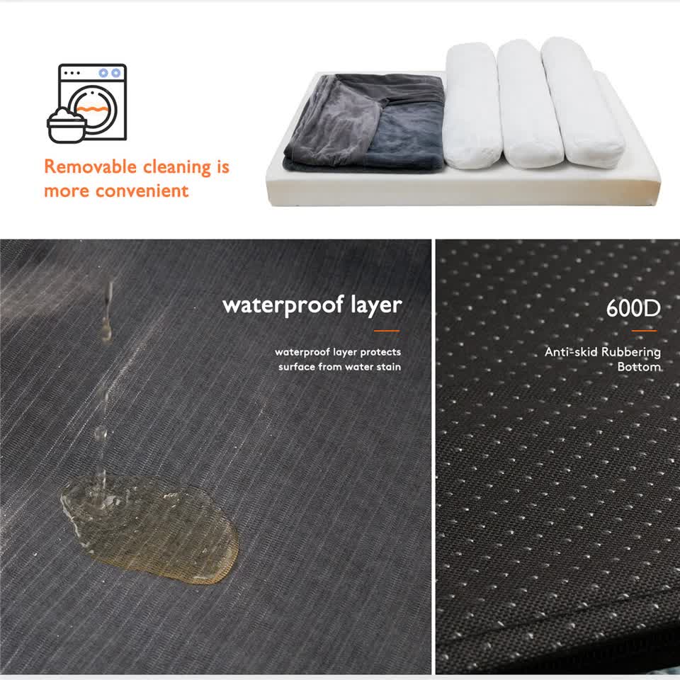 Medium Orthopedic Dog Bed with Bolster Comfort Mattress view 6
