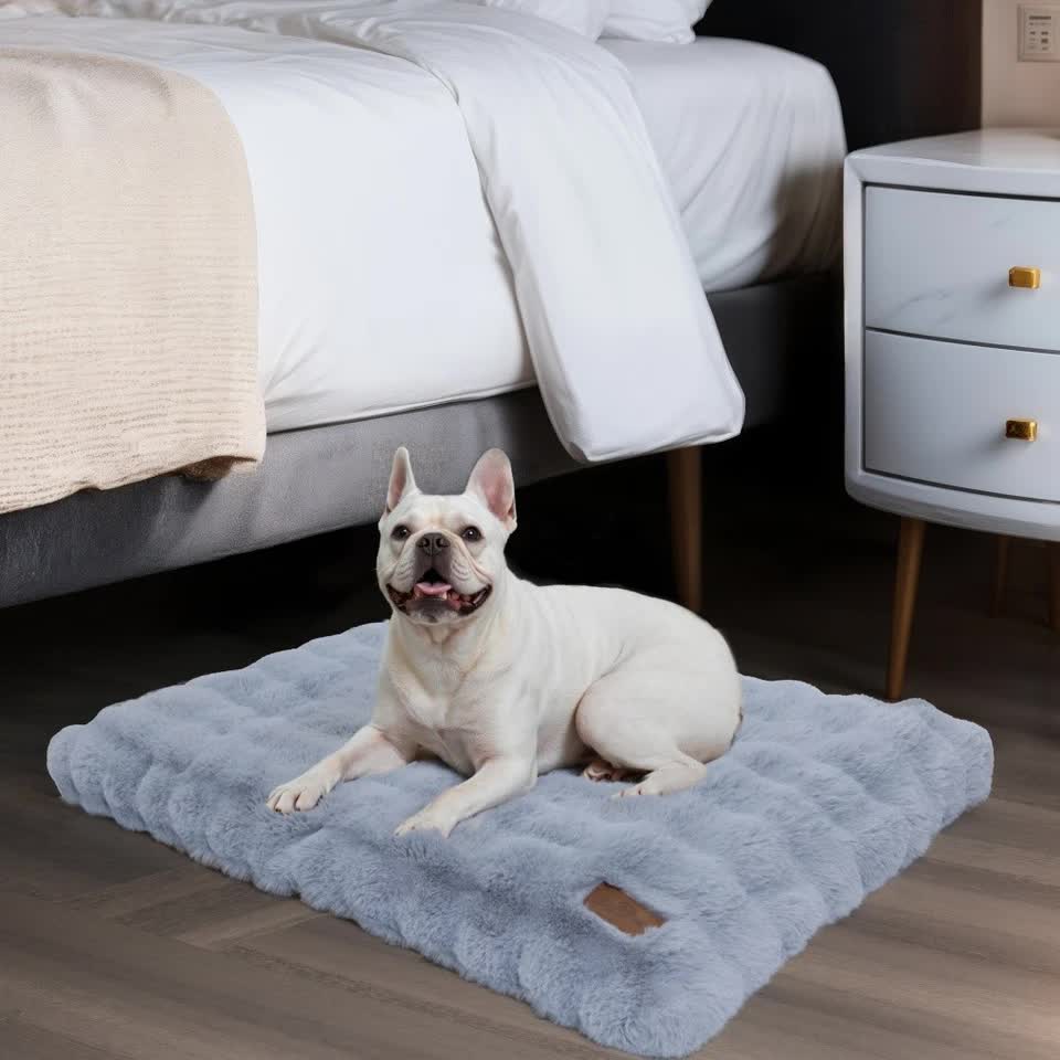Plush Pet Bed with Non Slip Base and Removable Cover — image 1