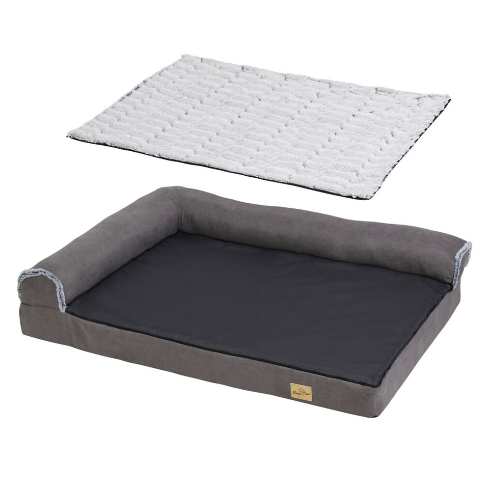 Jumbo Orthopedic Dog Bed Sofa Lounge - Raised High Bolster Pet Bed with view 3