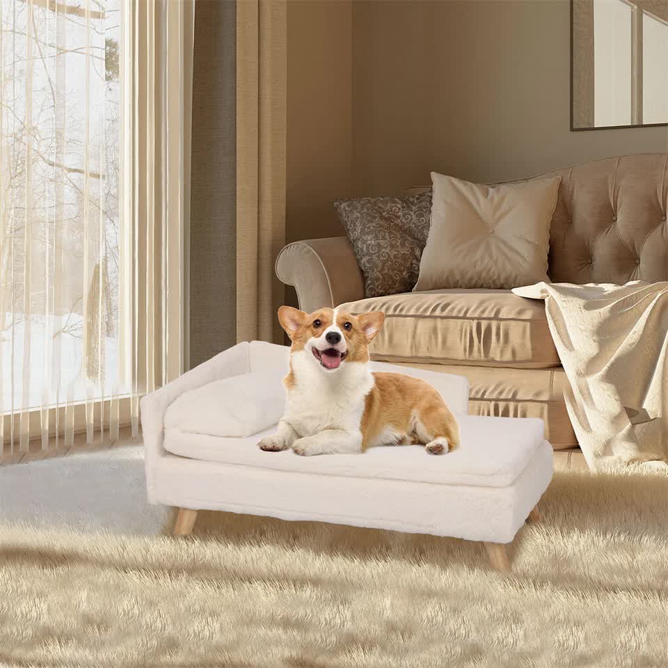 Luxurious Rectangular Pet Sofa Bed with Anti-Skid Base view 2