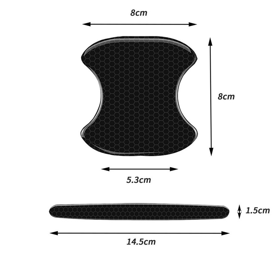 FIN 8PCS Universal Car Door Handle Cup Protector Anti-Scratches Cover Guard Film view 8