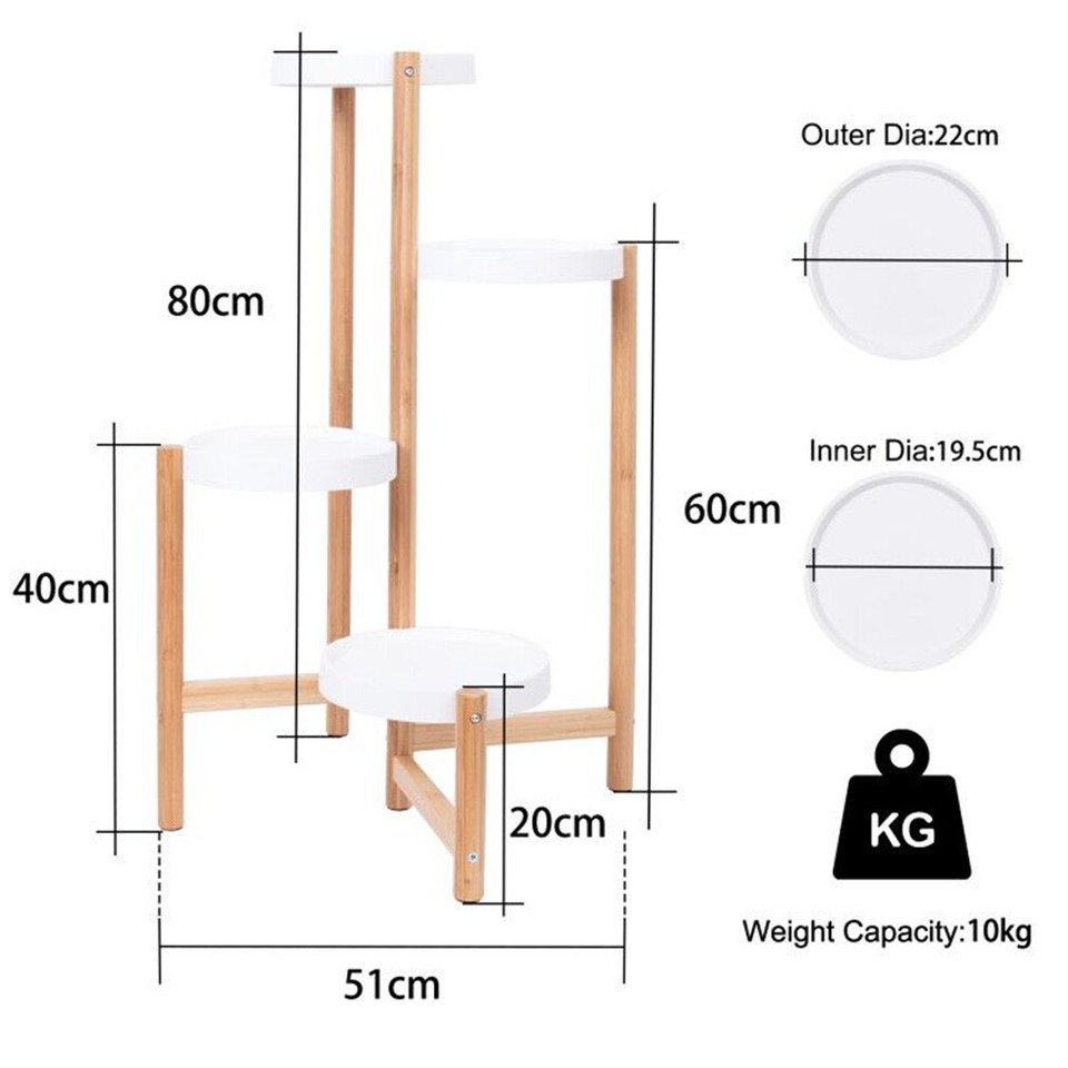 4-Tier Plant Stand Corner Flower Pot Holder view 3