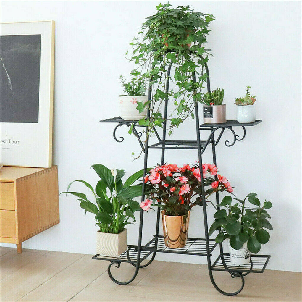 Stable 7 Tier Metal Plant Stand Flower Pot Rack Display Holder Shelf Home Garden view 5