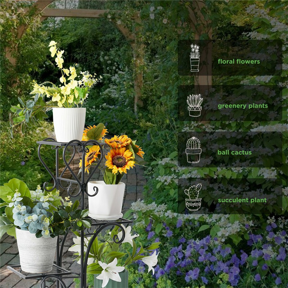 4-Tier Heavy Duty Plant Potted Stand Flower Planters Display Rack Outdoor Indoor view 8
