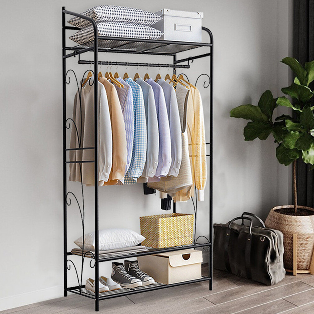 Extra Large Metal Clothes Rail Storage Dress Hanging Garment Rack Portable Stand view 5