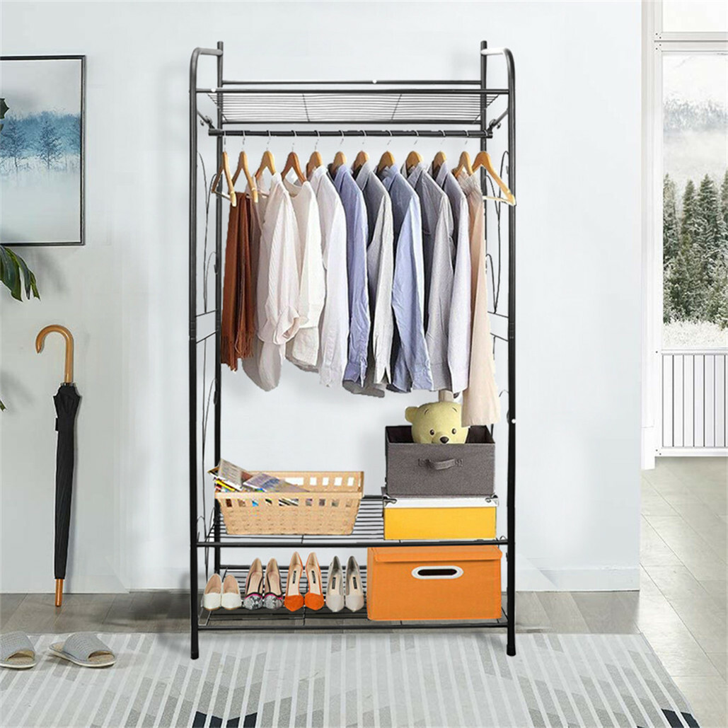 Extra Large Metal Clothes Rail Storage Dress Hanging Garment Rack Portable Stand view 6