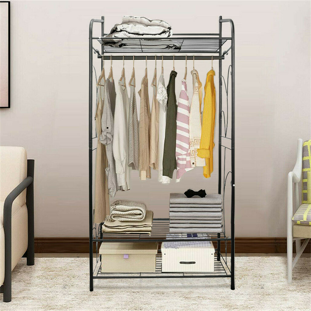 Extra Large Metal Clothes Rail Storage Dress Hanging Garment Rack Portable Stand view 7