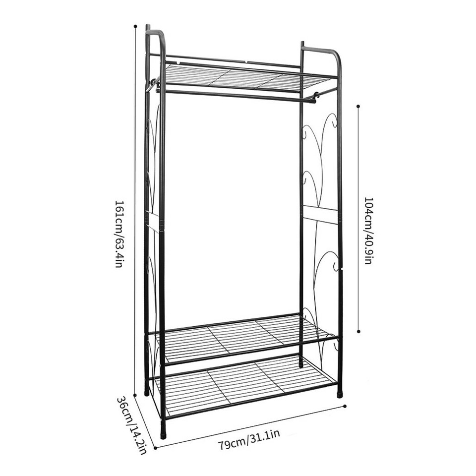 Extra Large Metal Clothes Rail Storage Dress Hanging Garment Rack Portable Stand view 9