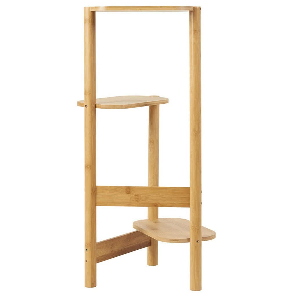 3-Tier Brown Bamboo Plant Stand Bonsai Holder view 3