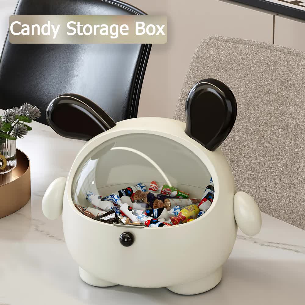 2PCS Black-Eared with polka dot sticker Cute Puppy Desktop Bin with Lid - Mini view 8