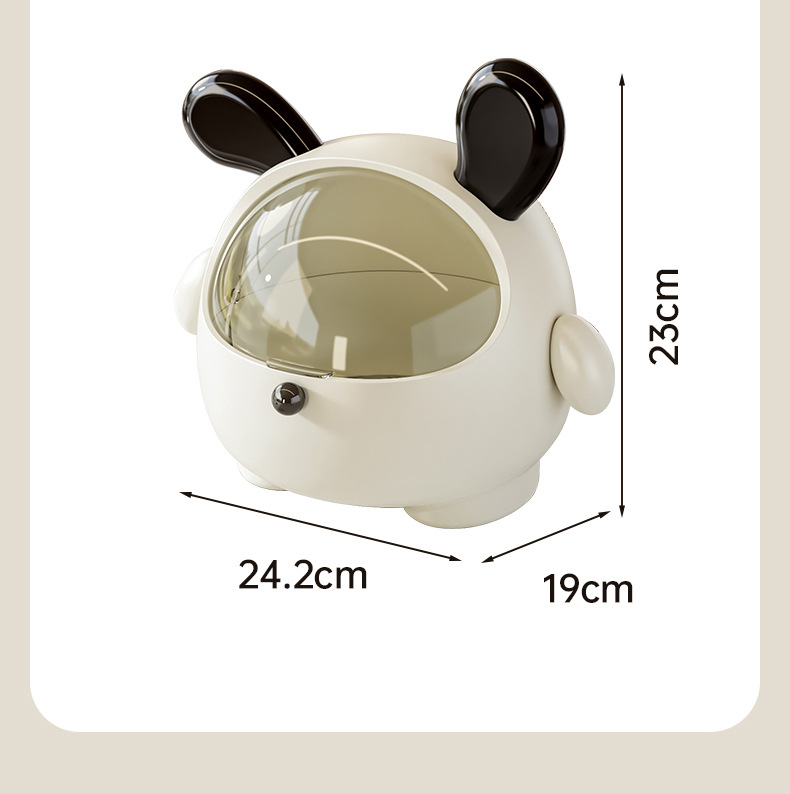 2PCS Pink + Rose red with polka dot Cute Puppy Desktop Bin with Lid - Mini view 6