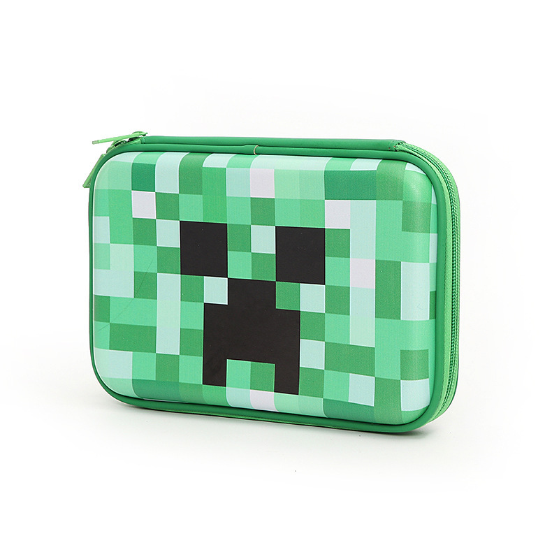 Green 3D Mosaic EVA Hard Shell Pencil Case - Large Capacity Cartoon Stationery — image 1