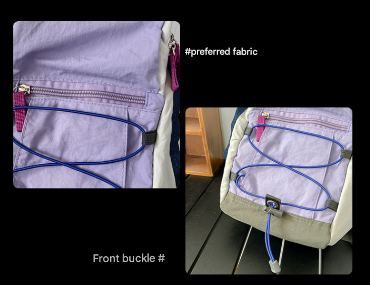 Purple Mini Lightweight Drawstring Backpack for Women - Small Casual Travel view 2