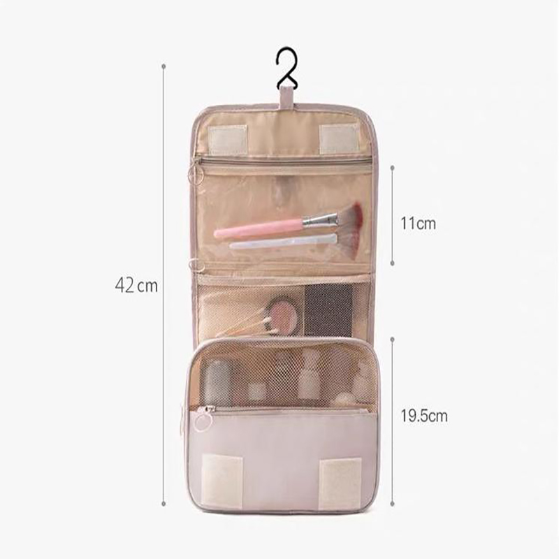 Pink Portable Hanging Travel Toiletry Bag - Large Capacity Cosmetic & Wash view 4