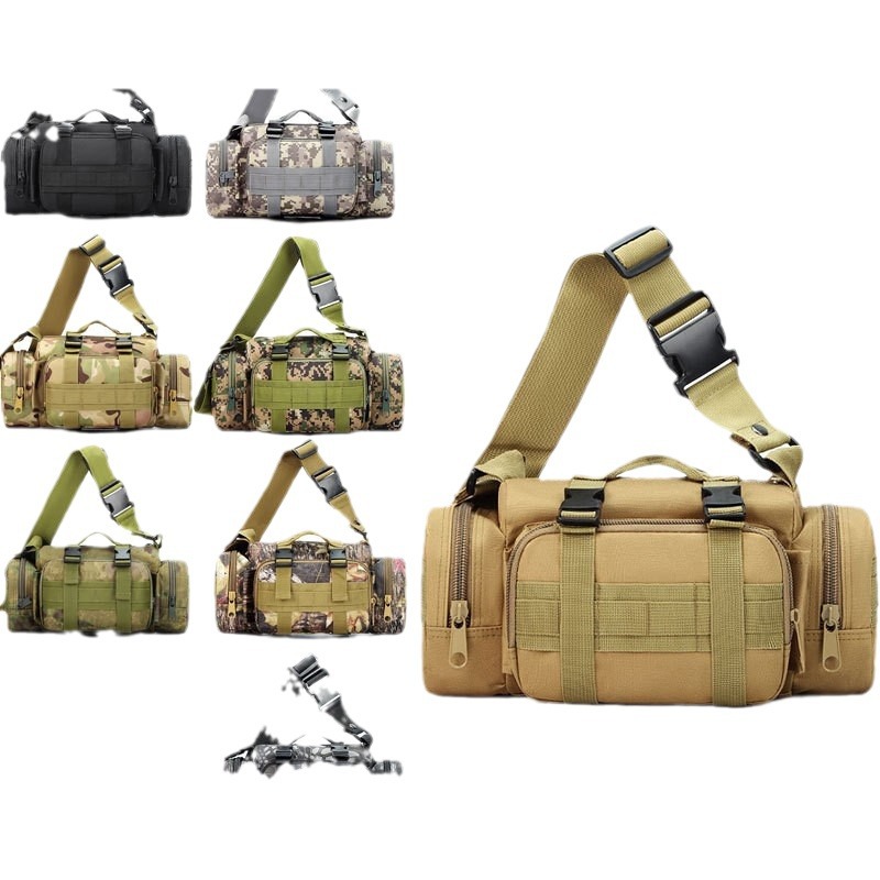 Black Tactical Outdoor Waist Bag - Durable Multi-functional Crossbody Shoulder view 3