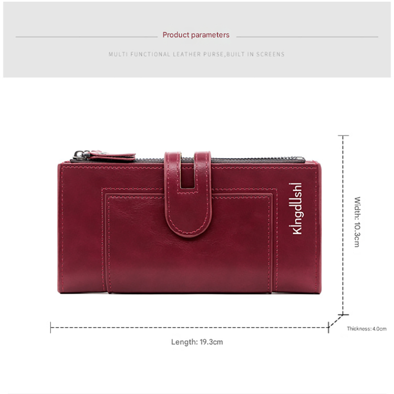 Black Women's Stylish Long Wallet - Multi-Card Slot PU Leather Clutch with view 4