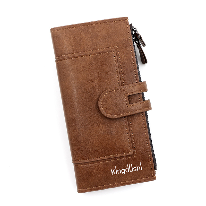 Light coffee Women's Stylish Long Wallet - Multi-Card Slot PU Leather Clutch — image 1