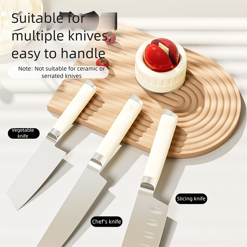 Two red pieces and two black pieces Powerful Suction Kitchen Knife Sharpener view 4
