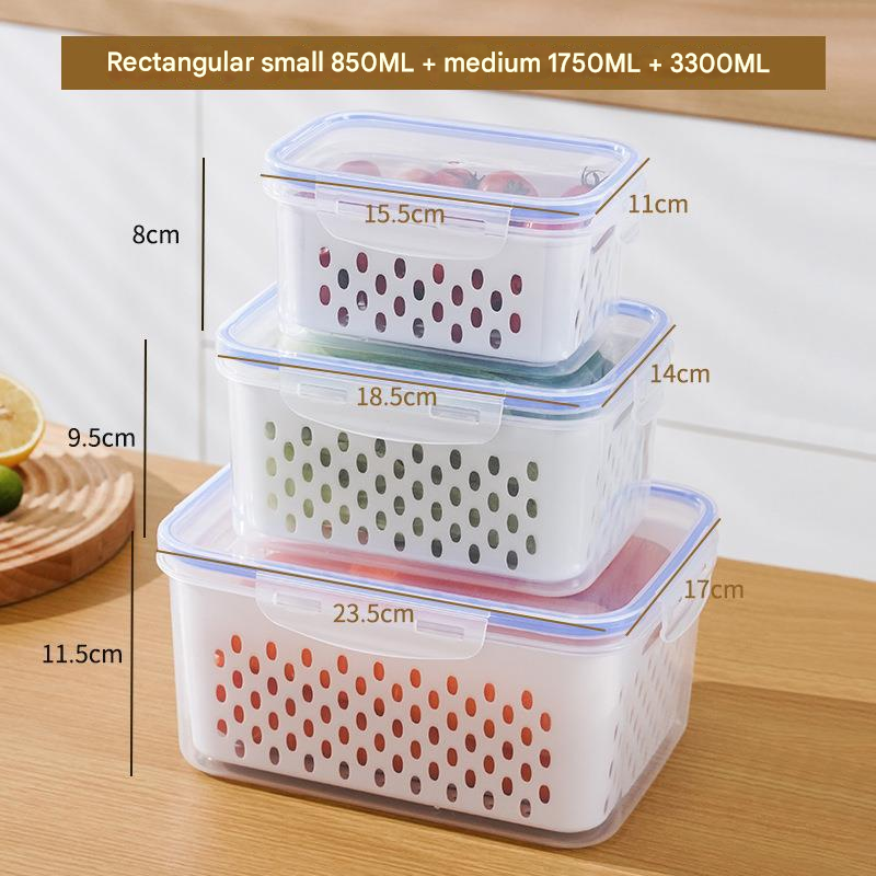 Blue Food-Grade Refrigerator Storage Container Set – Ventilated — image 1