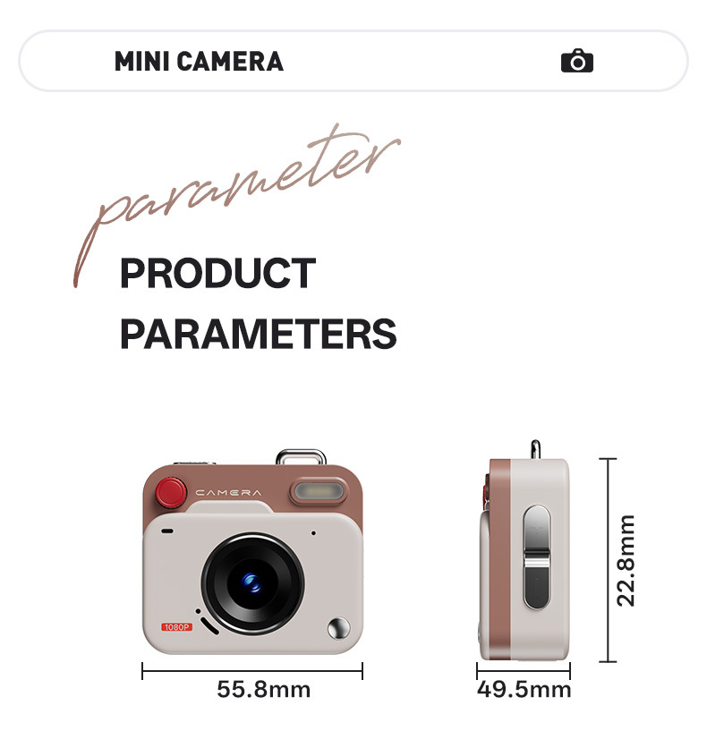 Green Retro Mini Digital Camera Keychain - 48MP Portable Pocket Camcorder with view 6
