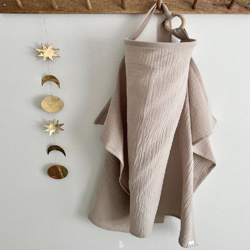 Ginger yellow Soft Muslin Cotton Nursing Cover - Breathable Breastfeeding view 4