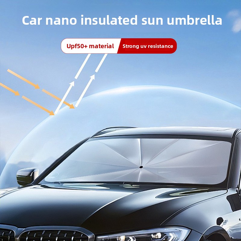 Summer Girl Foldable Car Windshield Sun Shade Umbrella - Ultimate UV & Heat view 4