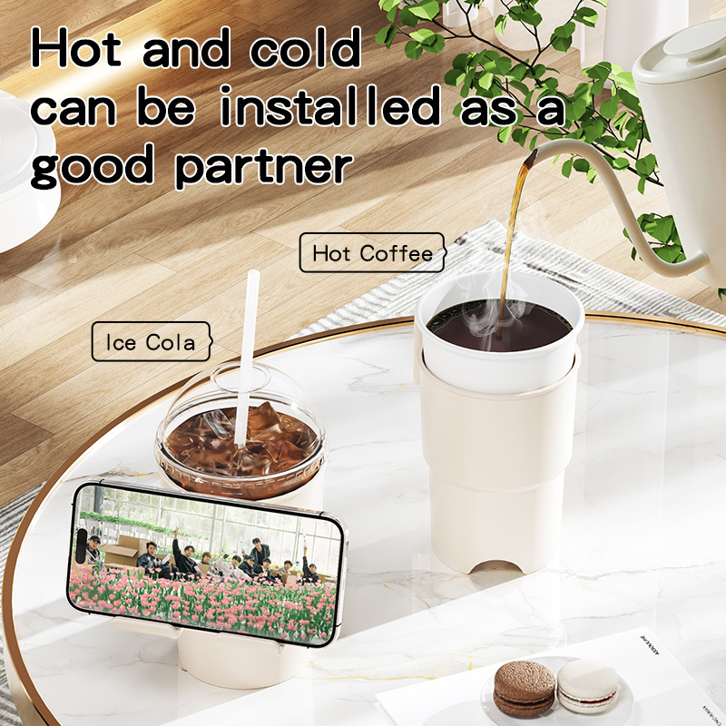 Multi-Purpose Anti-Spill Cup Holder with Suction Base & Detachable Phone view 2