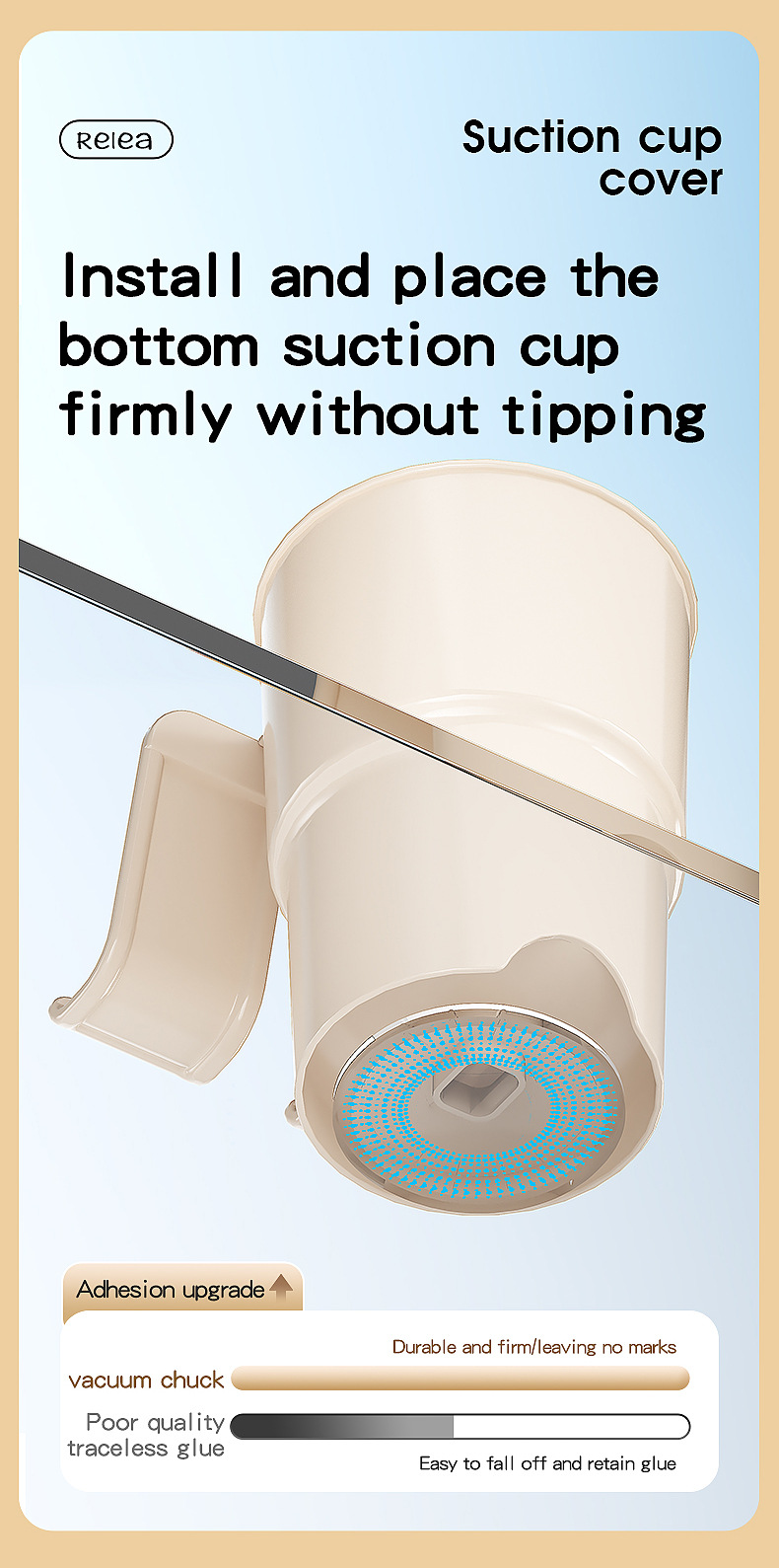 Multi-Purpose Anti-Spill Cup Holder with Suction Base & Detachable Phone view 5