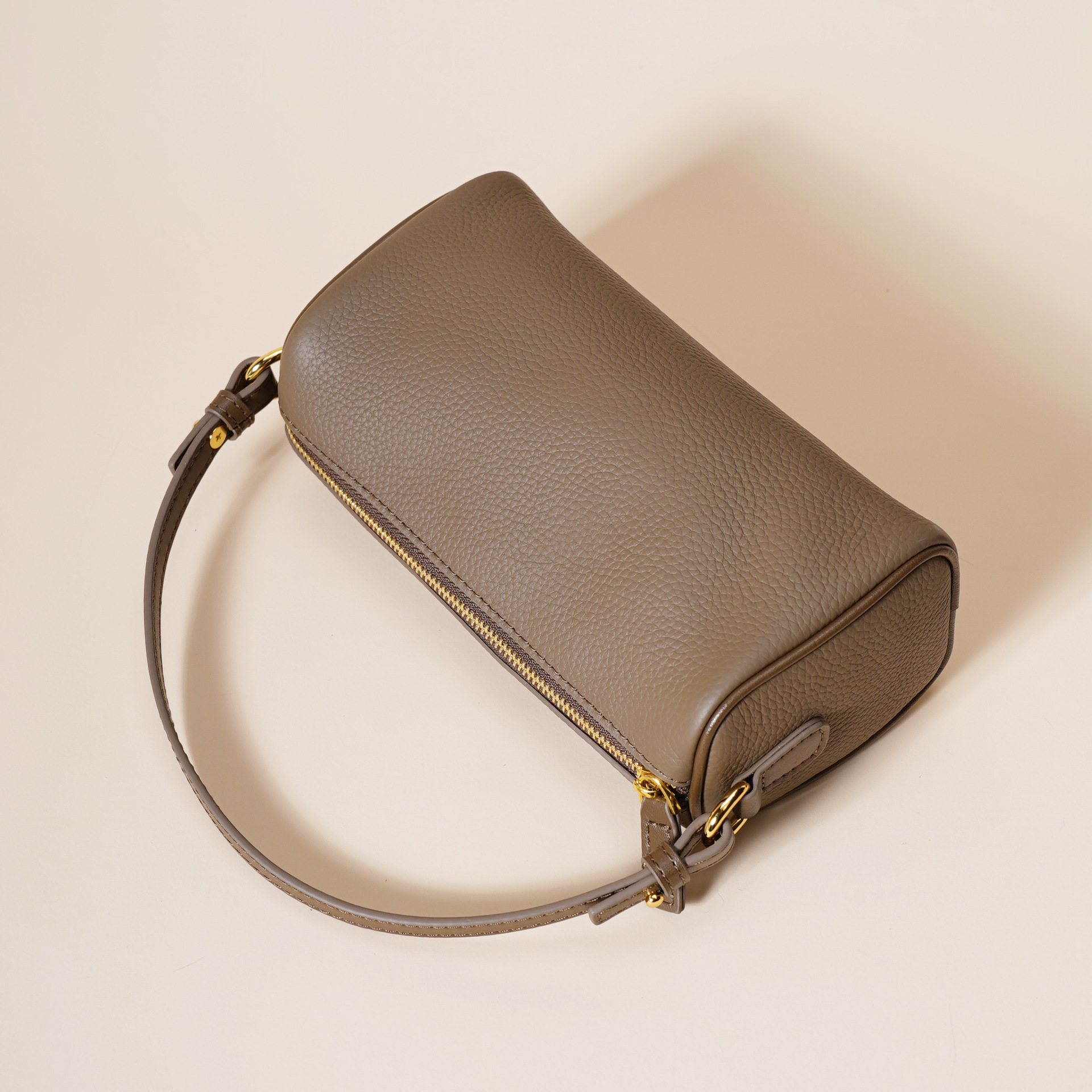 Genuine Leather Boston Bag - Mini Barrel Crossbody & Top Handle Purse(white) view 5