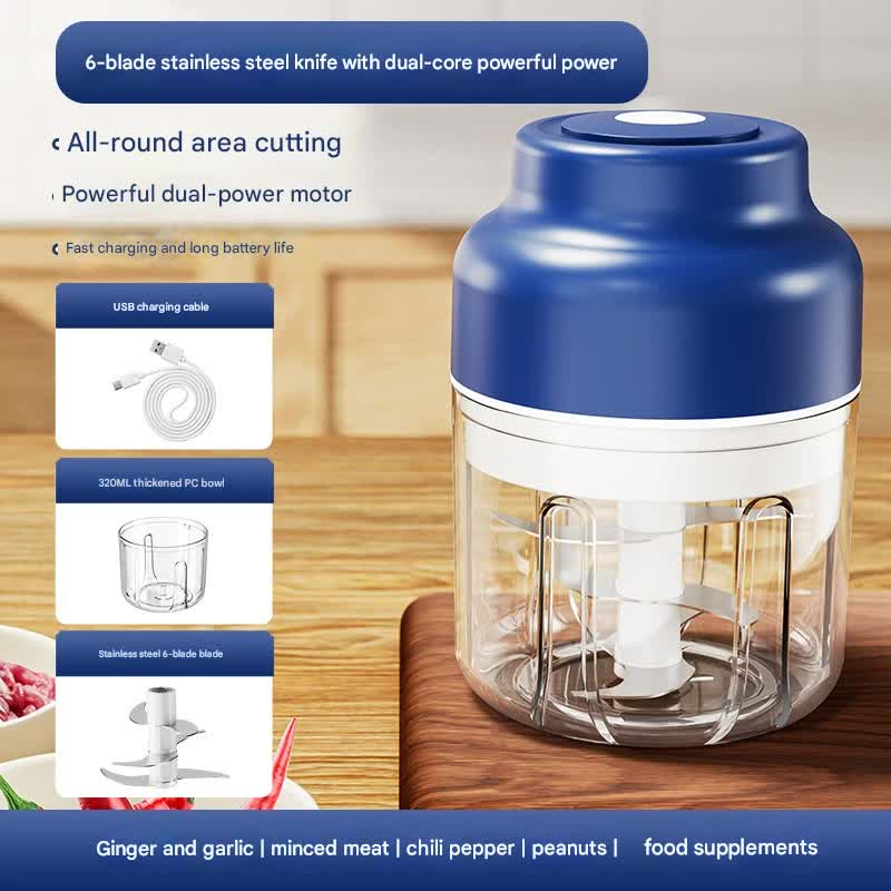 Powerful Mini Electric Food Chopper - USB Rechargeable Cordless Garlic & Meat — image 1