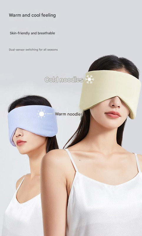 Grey Reversible All-Season Sleep Mask - Cooling & Warming with Sound Muffling view 4