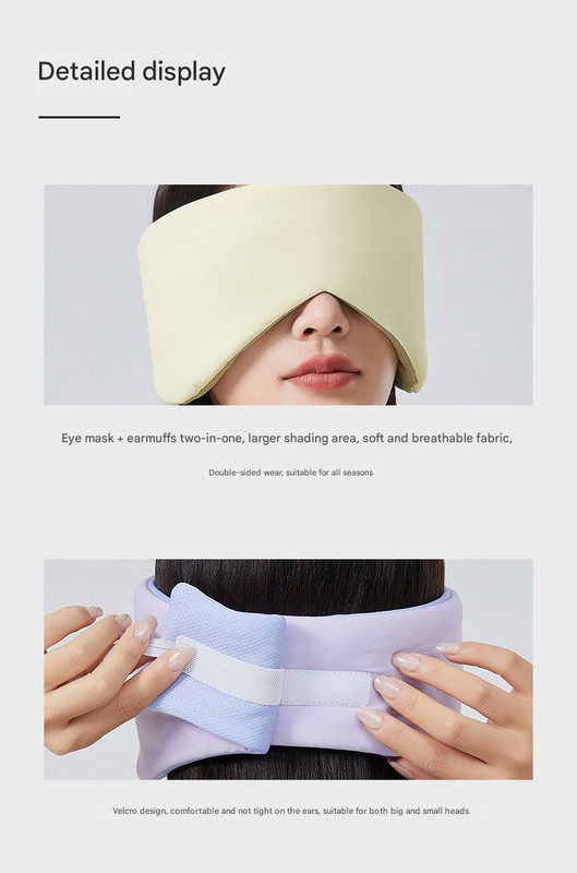 Grey Reversible All-Season Sleep Mask - Cooling & Warming with Sound Muffling view 6