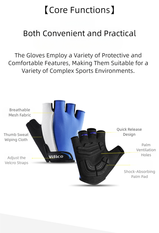 Size L Black Padded Half-Finger Cycling Gloves - Breathable Shock-Absorbing view 6