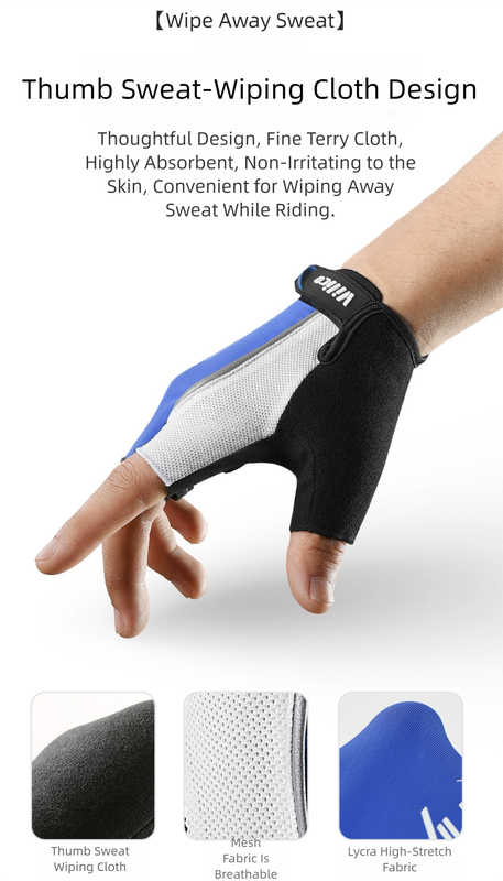 Size L Red Padded Half-Finger Cycling Gloves - Breathable Shock-Absorbing view 7