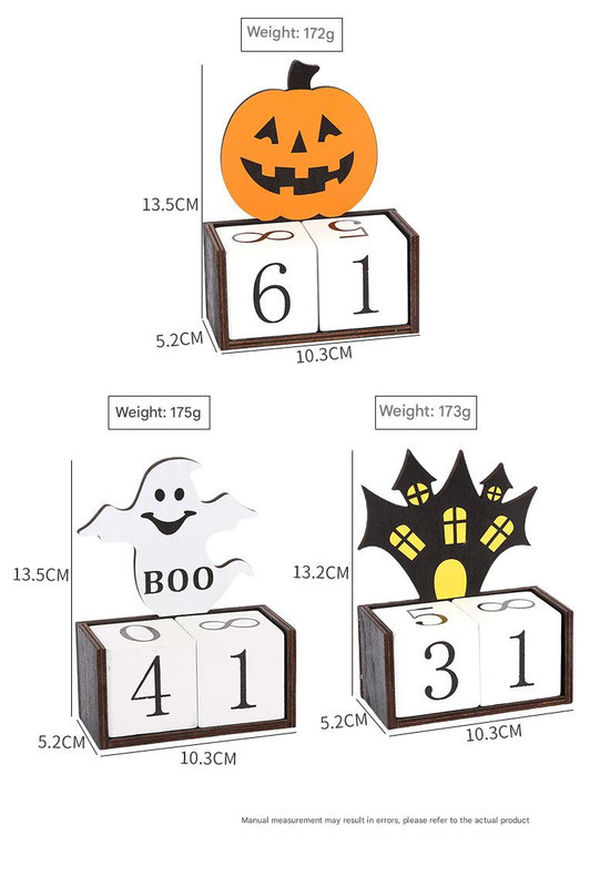 Orange Pumpkin Shape Festive Halloween Countdown Blocks - Reusable Wooden view 3
