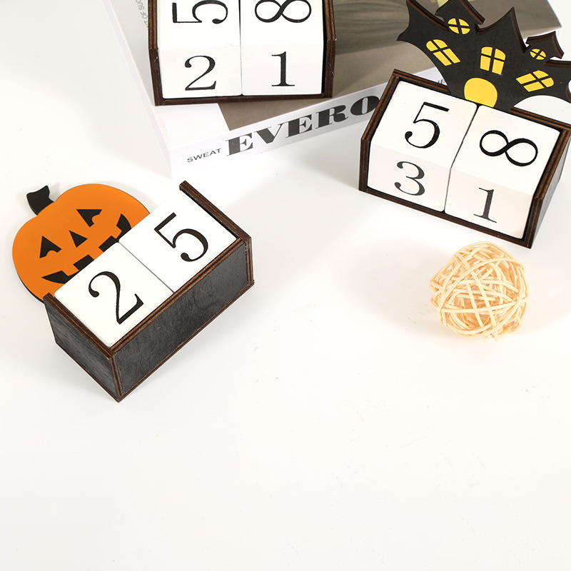 Black Castle Shape Festive Halloween Countdown Blocks - Reusable Wooden view 5