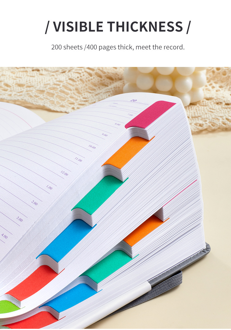 Orange A5 PU Leather Agenda for Productivity & Time Management-Undated Daily & view 7